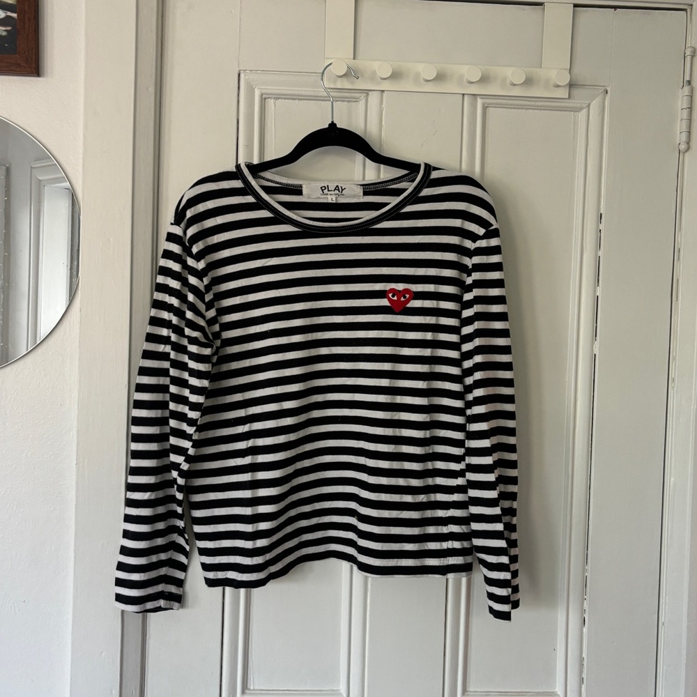 Comme des Garcons PLAY Striped Long Sleeve Tee
